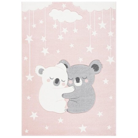 Safavieh 8 x 8 ft. Carousel Kids 100 Collection Youth Square Rug - Pink & White CRK195U-8SQ